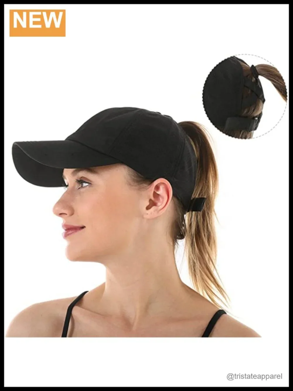 Adjustable Ponytail Baseball Cap, High Bun Criss Cross Hat, Breathable Quick